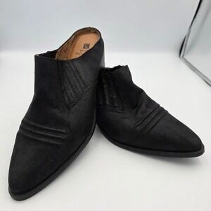 White Mountain Black Suede Pointed‎ Toe Western Mules Women's Size